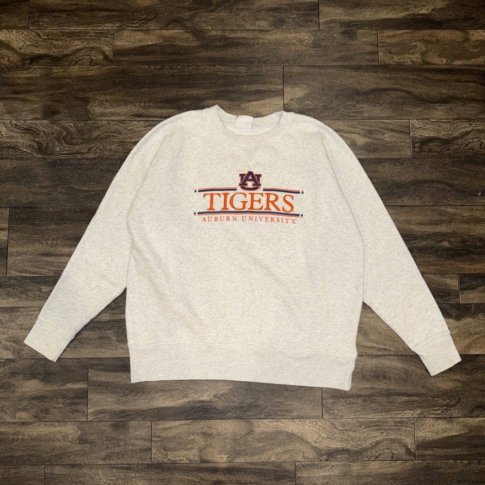 Vintage Champion Auburn Tigers Crewneck Pullover Sweatshirt Men's Size XL White